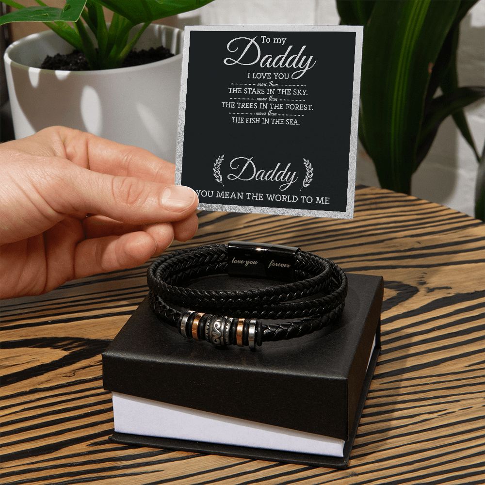 Daddy you mean the world to me - Love you forever bracelet