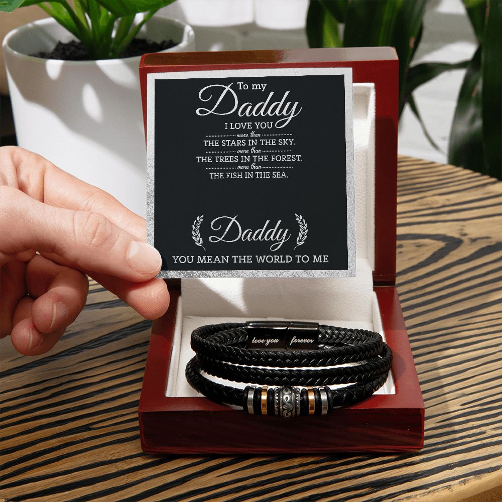 Daddy you mean the world to me - Love you forever bracelet