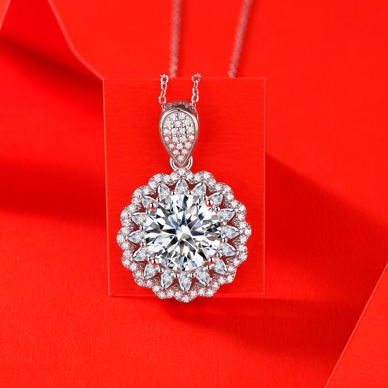 Silver Necklace With Moissanite Pendant
