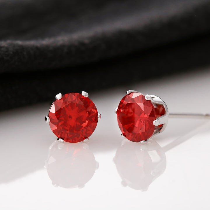 Red Cubic Zirconia Earrings - DIAV